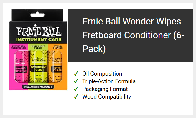Ernie Ball Wonder Wipes Fretboard Conditioner (6-Pack)