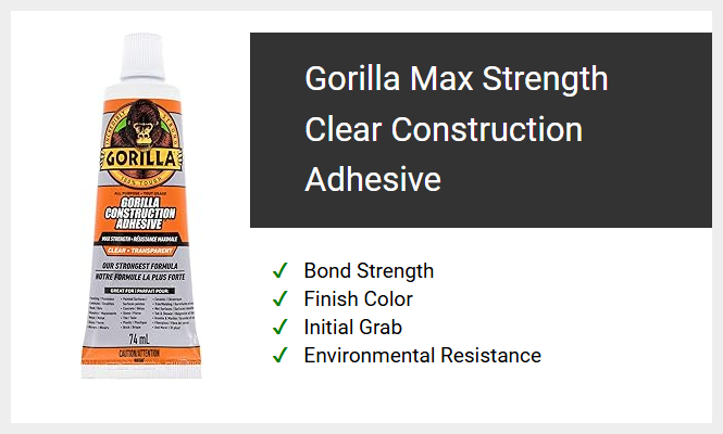 Gorilla Max Strength Clear Construction Adhesive