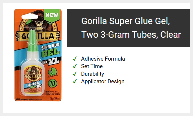 Gorilla Super Glue Gel, Two 3-Gram Tubes, Clear