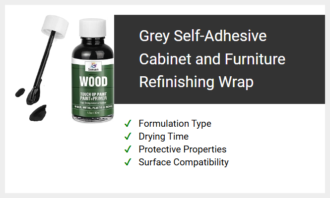 Grey Self-Adhesive Cabinet and Furniture Refinishing Wrap
