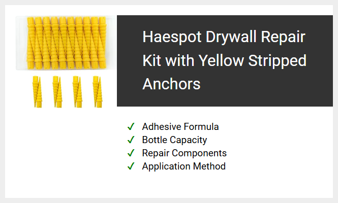 Haespot Drywall Repair Kit with Yellow Stripped Anchors