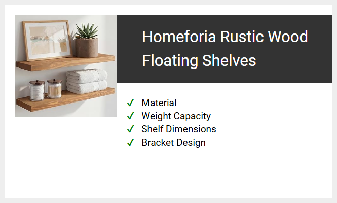 Homeforia Rustic Wood Floating Shelves