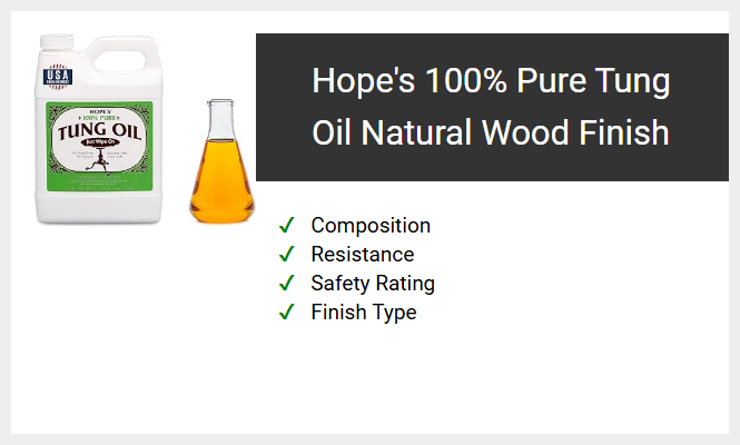 Hope's 100% Pure Tung Oil Natural Wood Finish