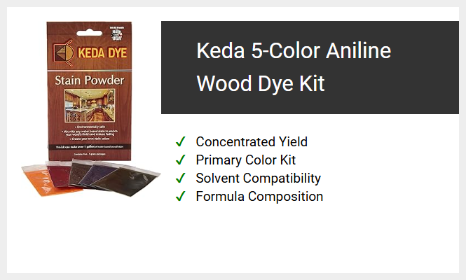 Keda 5-Color Aniline Wood Dye Kit