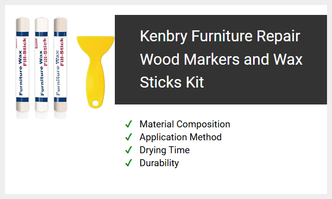 Kenbry Furniture Repair Wood Markers and Wax Sticks Kit