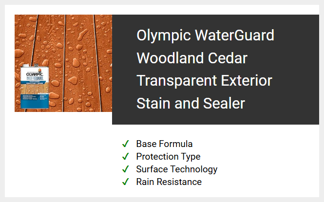 Olympic WaterGuard Woodland Cedar Transparent Exterior Stain and Sealer