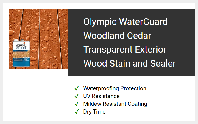 Olympic WaterGuard Woodland Cedar Transparent Exterior Wood Stain and Sealer