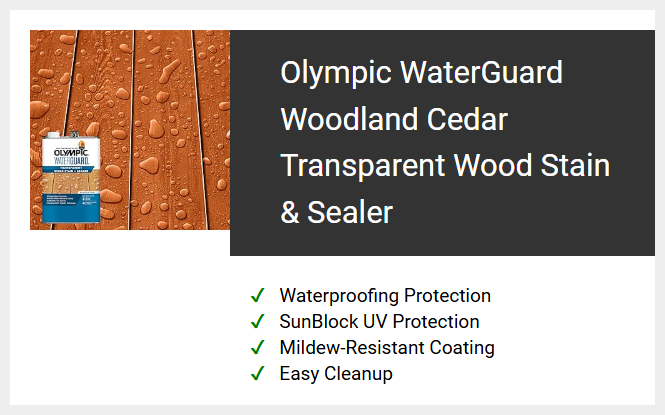 Olympic WaterGuard Woodland Cedar Transparent Wood Stain & Sealer
