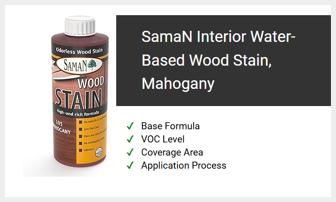 SamaN Interior Water-Based Wood Stain, Mahogany