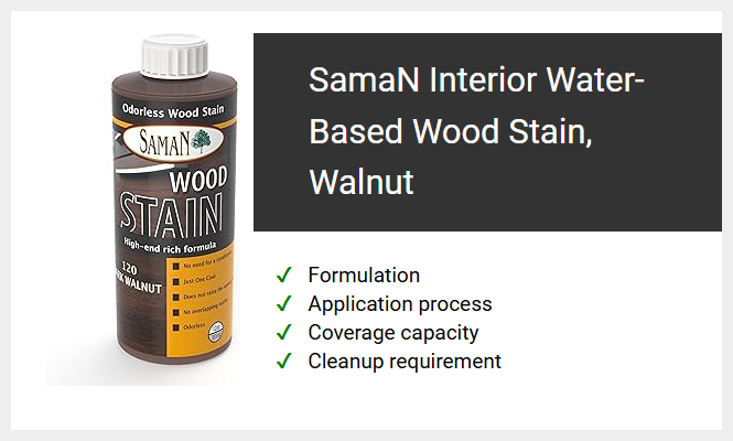 SamaN Interior Water-Based Wood Stain - Walnut