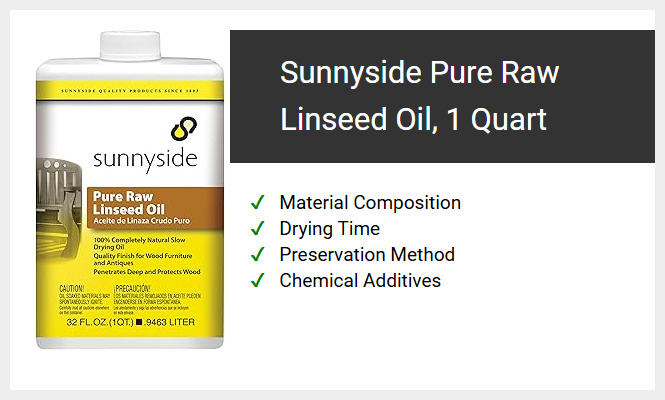 Sunnyside Pure Raw Linseed Oil, 1 Quart