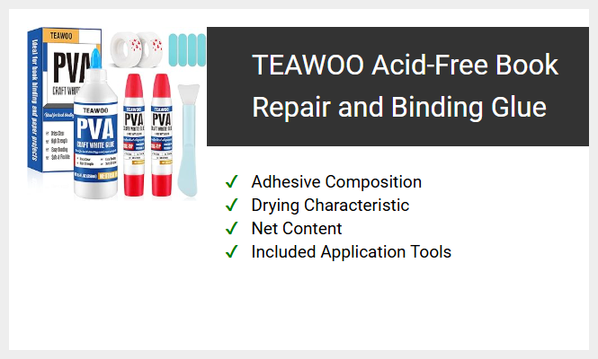 TEAWOO Acid-Free Book Repair and Binding Glue