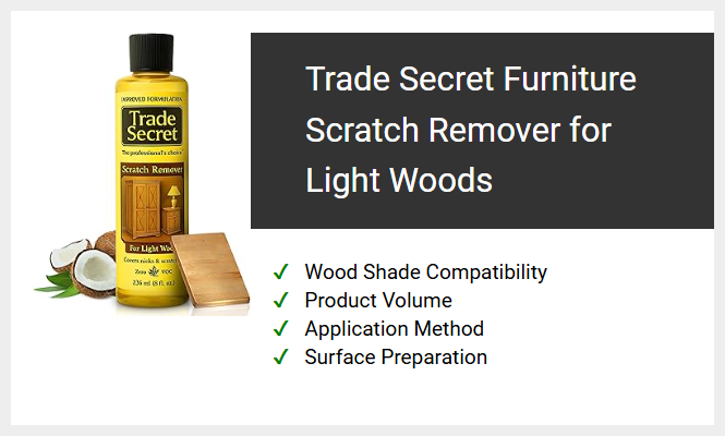 Trade Secret Furniture Scratch Remover for Light Woods
