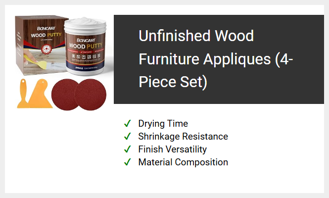 Unfinished Wood Furniture Appliques (4-Piece Set)