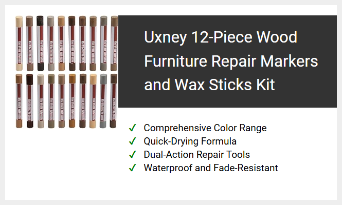 Uxney 12-Piece Wood Furniture Repair Markers and Wax Sticks Kit