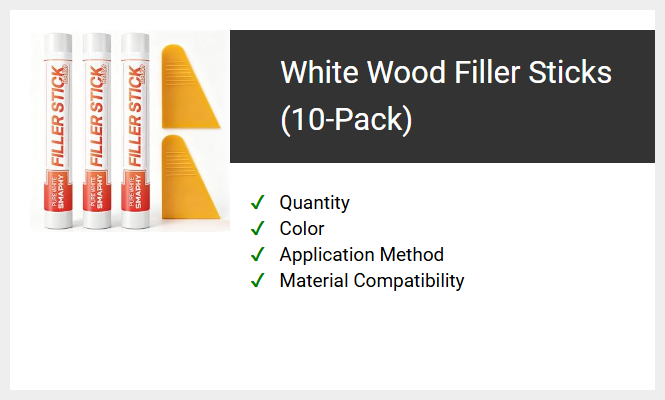 White Wood Filler Sticks (10-Pack)