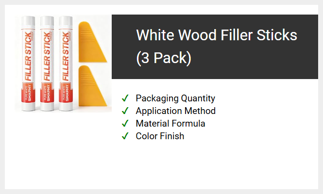 White Wood Filler Sticks (3 Pack)