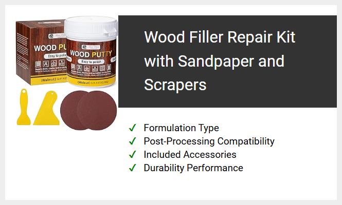 Wood Filler Repair Kit with Sandpaper and Scrapers