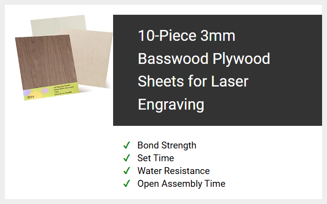 10-Piece 3mm Basswood Plywood Sheets for Laser Engraving