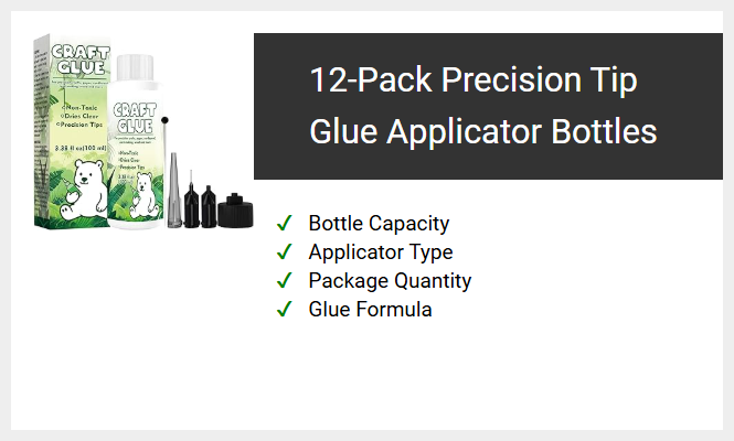 12-Pack Precision Tip Glue Applicator Bottles