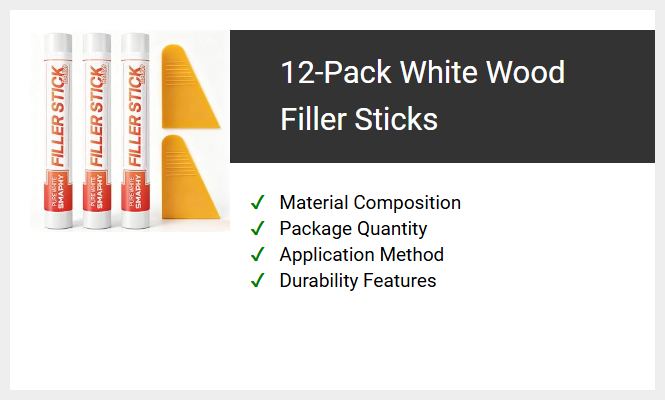 12-Pack White Wood Filler Sticks