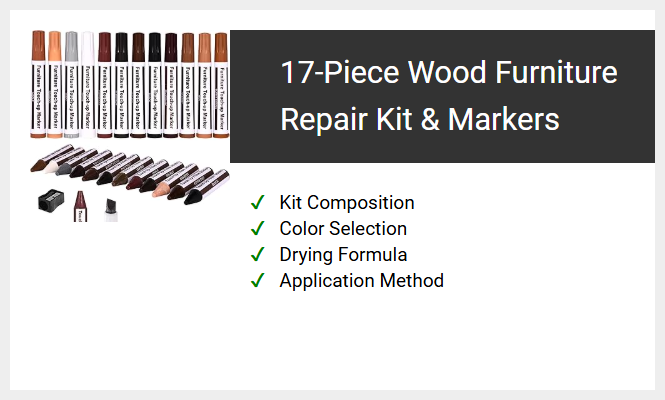 17-Piece Wood Furniture Repair Kit & Markers