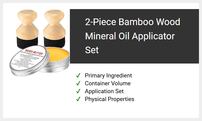 2-Piece Bamboo Wood Mineral Oil Applicator Set