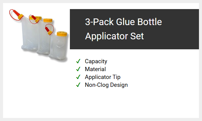 3-Pack Glue Bottle Applicator Set