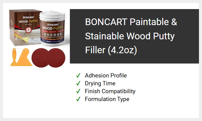 BONCART Paintable & Stainable Wood Putty Filler (4.2oz)
