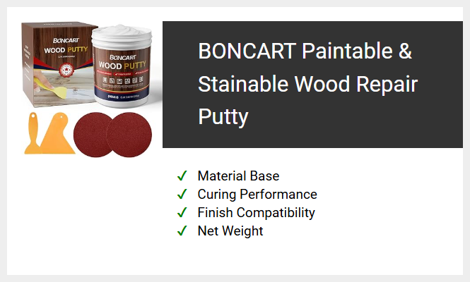 BONCART Paintable & Stainable Wood Repair Putty