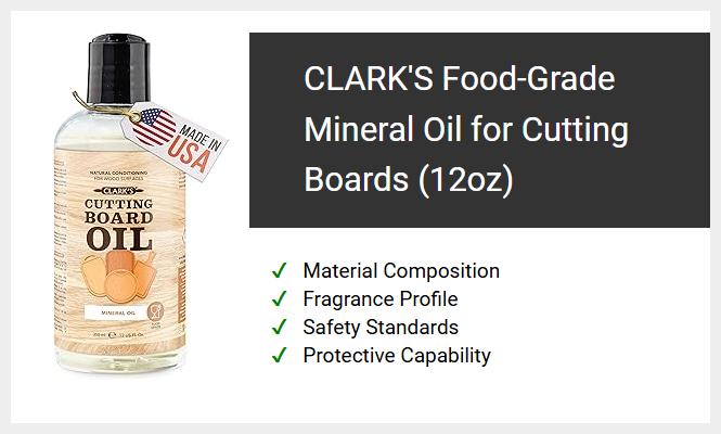 CLARK'S Food-Grade Mineral Oil for Cutting Boards (12oz)
