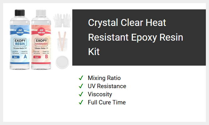 Crystal Clear Heat Resistant Epoxy Resin Kit