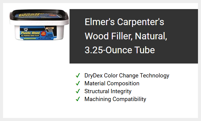 Elmer's Carpenter's Wood Filler, Natural, 3.25-Ounce Tube
