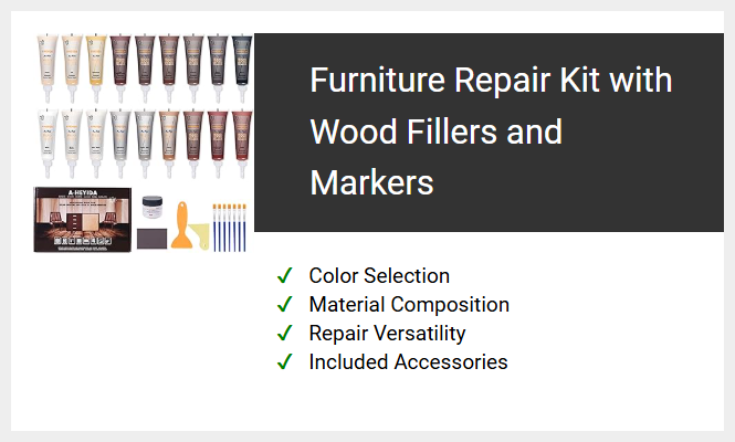 Furniture Repair Kit with Wood Fillers and Markers