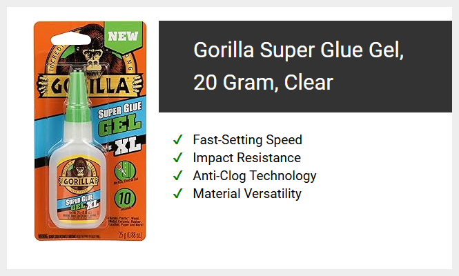 Gorilla Super Glue Gel, 20 Gram, Clear