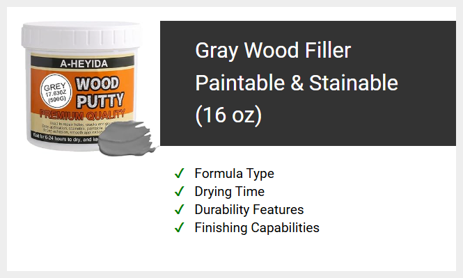 Gray Wood Filler Paintable & Stainable (16 oz)
