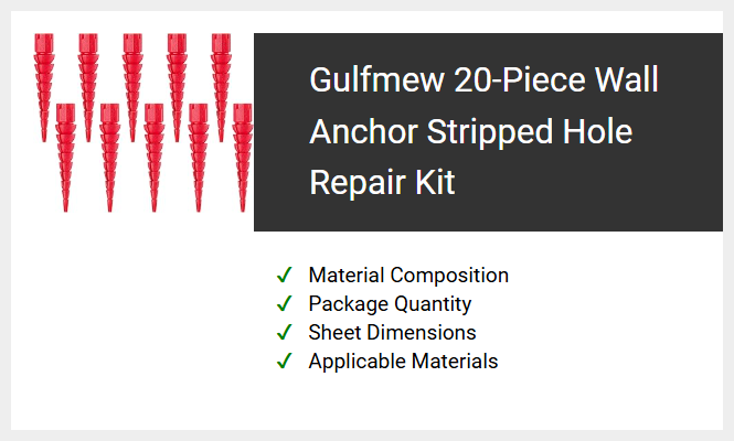 Gulfmew 20-Piece Wall Anchor Stripped Hole Repair Kit