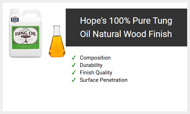 Hope's 100% Pure Tung Oil Natural Wood Finish
