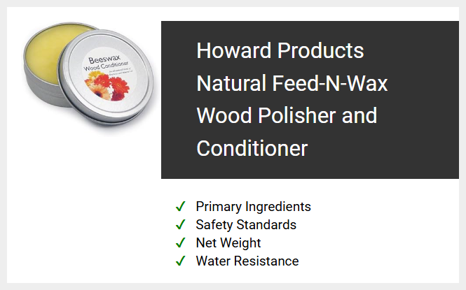 Howard Products Natural Feed-N-Wax Wood Polisher and Conditioner