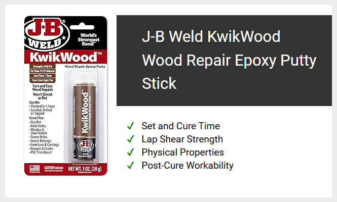 J-B Weld KwikWood Wood Repair Epoxy Putty Stick