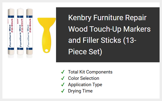 Kenbry Furniture Repair Wood Touch-Up Markers and Filler Sticks (13-Piece Set)