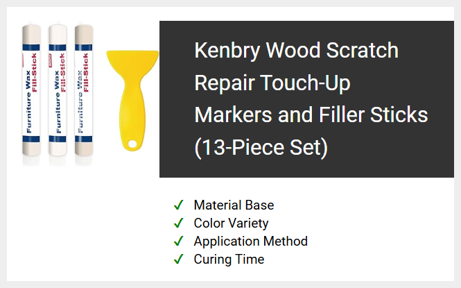 Kenbry Wood Scratch Repair Touch-Up Markers and Filler Sticks (13-Piece Set)