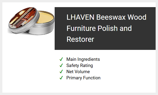 LHAVEN Beeswax Wood Furniture Polish and Restorer