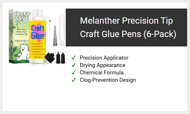 Melanther Precision Tip Craft Glue Pens (6-Pack)