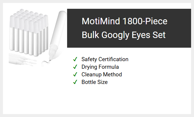 MotiMind 1800-Piece Bulk Googly Eyes Set