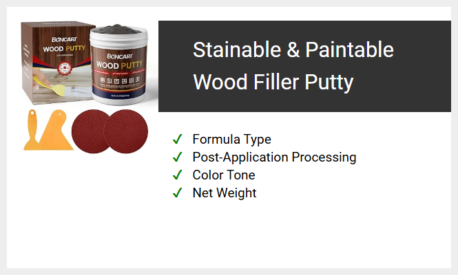 Stainable & Paintable Wood Filler Putty