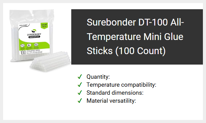 Surebonder DT-100 All-Temperature Mini Glue Sticks (100 Count)