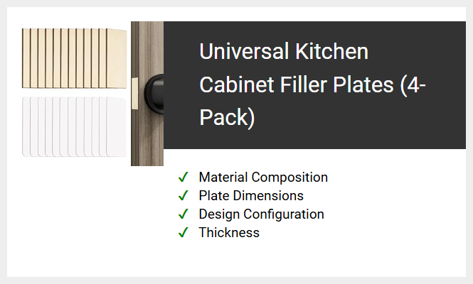 Universal Kitchen Cabinet Filler Plates (4-Pack)