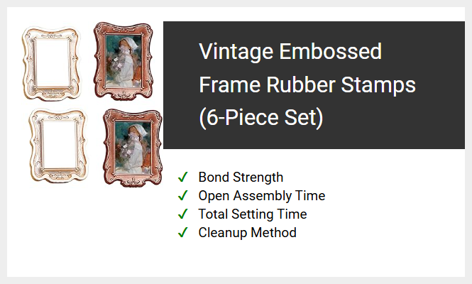 Vintage Embossed Frame Rubber Stamps (6-Piece Set)