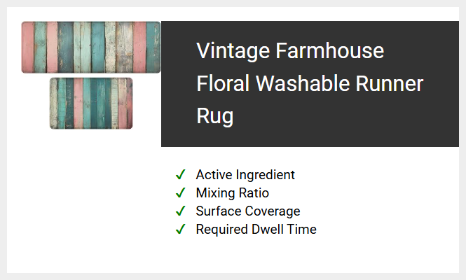 Vintage Farmhouse Floral Washable Runner Rug